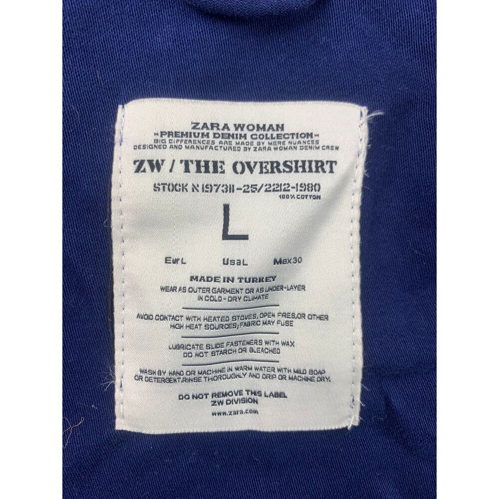 Zara Womens Large Shacket Blue Denim Everything Starts With A Blank Canvas - Picture 3 of 15